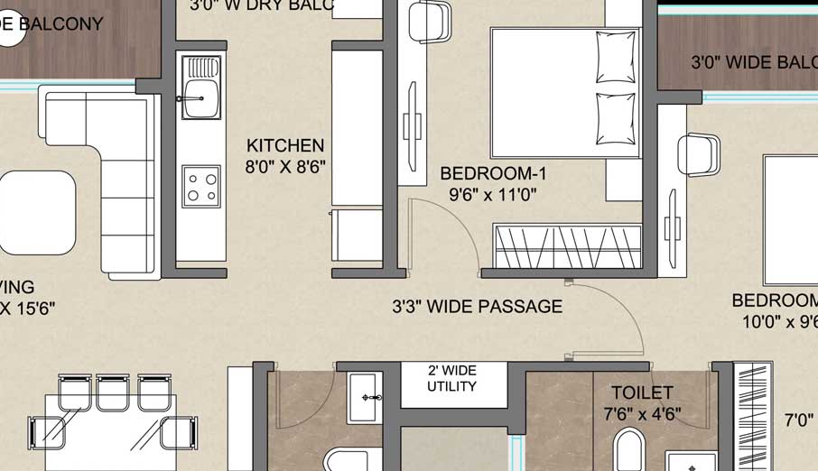 Godrej Hillside Colony Vikhroli 4 BHK floor plan